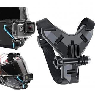 Suporte de queixo para capacete de motocicleta compatível com câmera de ação GoPro e para acessórios de filmagem