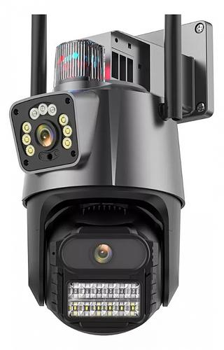 Camera Dupla Sirene 4k Ip Wireless De Segurança Wifi 8 Mp Lente Dupla